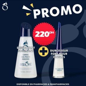 HEROME OFFRE DISSOLVANT SOIGNANT 120ML + DURCISSEUR FORT POUR ONGLES 10ML
