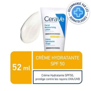 CERAVE CRÈME HYDRATANTE VISAGE SPF50 PEAUX NORMALES À SÈCHES 52ML
